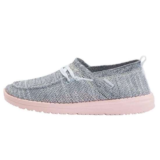 Baskets Hey Dude Wendy Halo Femme Blanche Rose | NUCXKG-015