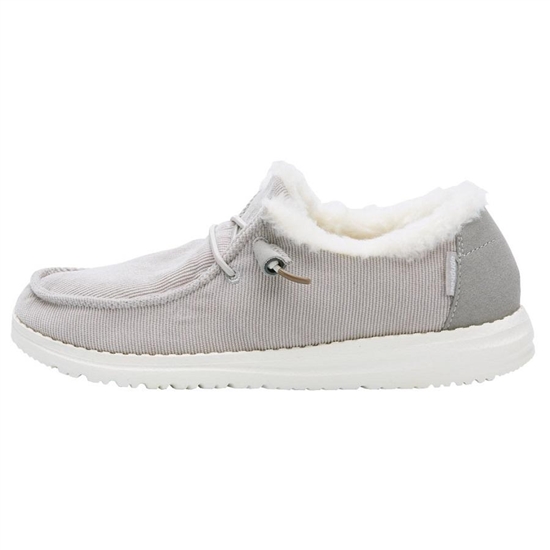 Chaussures Casual Hey Dude Wendy Corduroy Faux Fur Femme Grise | WVBXLA-430