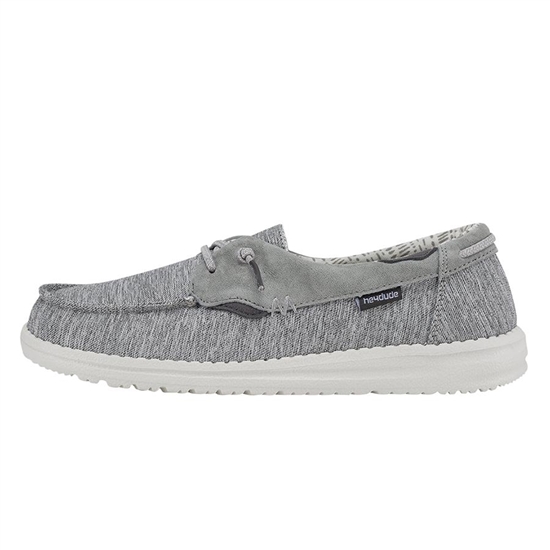 Slip Ons Hey Dude Laila Chambray Femme Grise | ZCKFNS-428