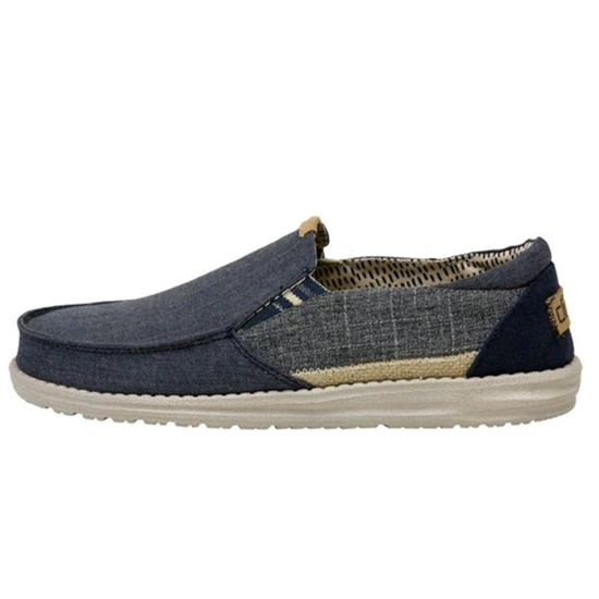 Slip Ons Hey Dude Thad Chambray Homme Bleu | YLQPBI-438