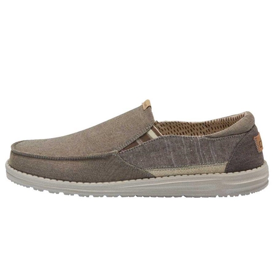 Slip Ons Hey Dude Thad Chambray Homme Walnut | BQJFIZ-419
