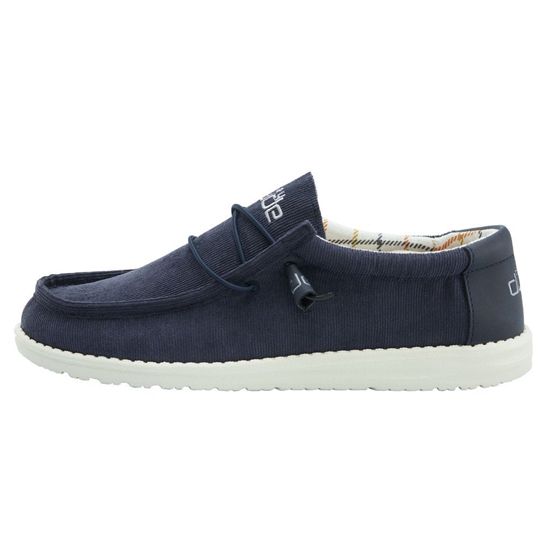 Slip Ons Hey Dude Wally Corduroy Homme Bleu Marine | CJEKPS-463