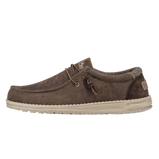 Slip Ons Hey Dude Wally Corduroy Homme Walnut | UGFPZI-170