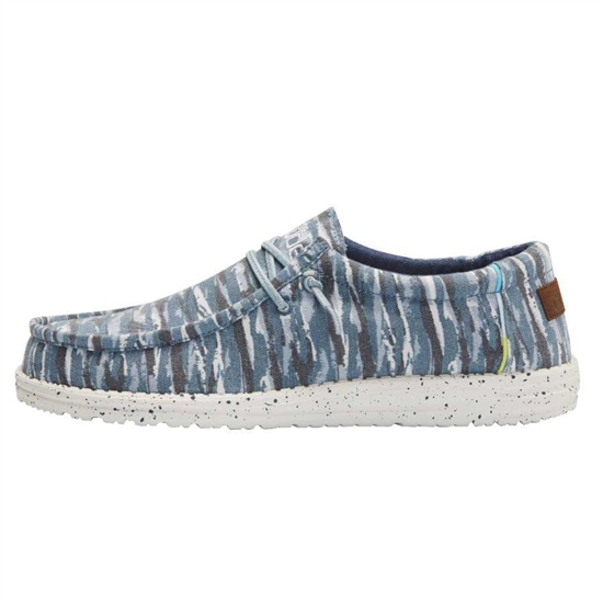 Slip Ons Hey Dude Wally Print Homme Camouflage Bleu Marine | ZRFHIA-803