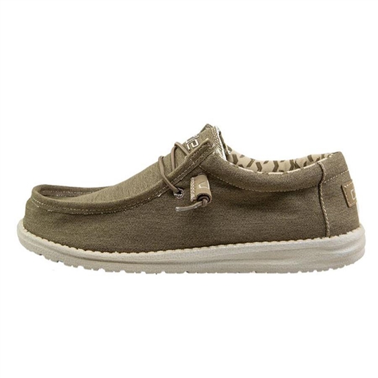 Slip Ons Hey Dude Wally Stretch Homme Tobacco | SPKVFB-536