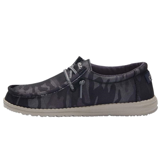 Slip Ons Hey Dude Wally Stretch Youth Bleu Marine Camouflage | ATJCGM-174