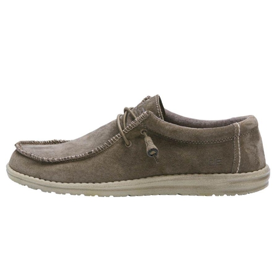 Slip Ons Hey Dude Wally Suede Homme Toffee | OWCIUY-743