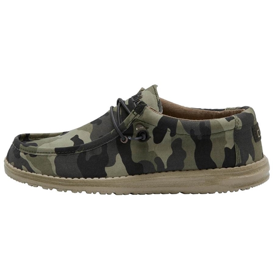 Slip Ons Hey Dude Wally Tela Homme Camouflage | VTBGQA-913