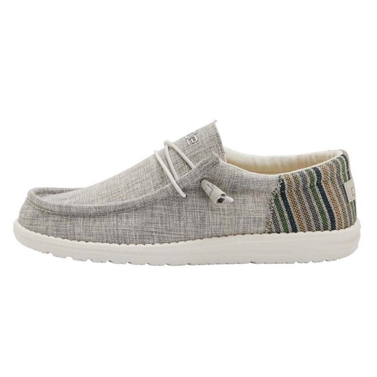 Slip Ons Hey Dude Wally Woven Homme Stripes Grise | MISQNW-835