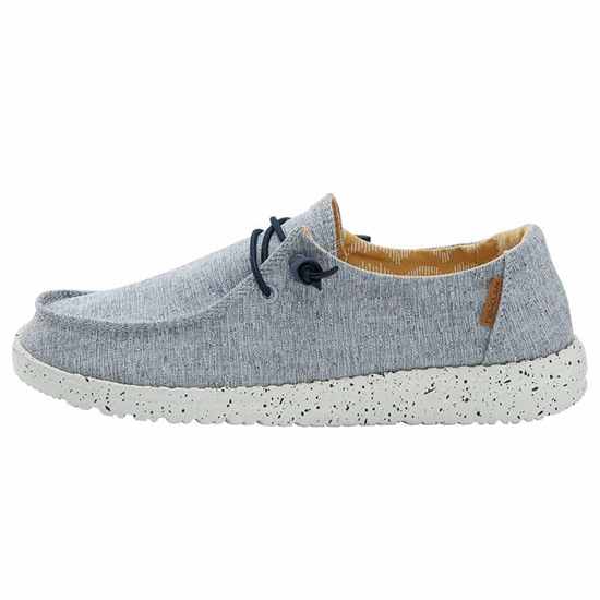 Slip Ons Hey Dude Wendy Chambray Femme Blanche Bleu | DAKMIE-837
