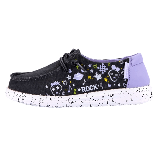 Slip Ons Hey Dude Wendy Doodle Youth Noir | JYPVDL-184