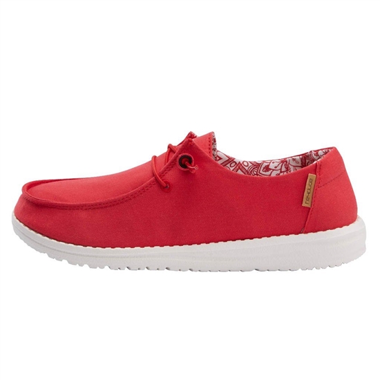 Slip Ons Hey Dude Wendy Femme Rouge | FADUCS-943
