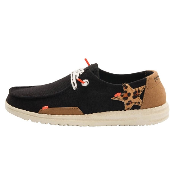 Slip Ons Hey Dude Wendy Jungle Femme Noir | JIATRB-296