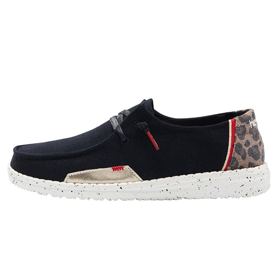 Slip Ons Hey Dude Wendy Jungle Femme Noir | OXIEVL-485