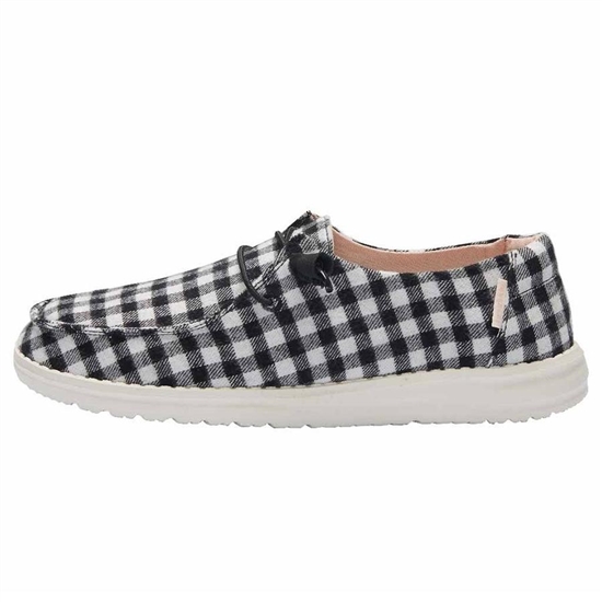 Slip Ons Hey Dude Wendy Print Femme Noir Blanche | XQNSYP-193
