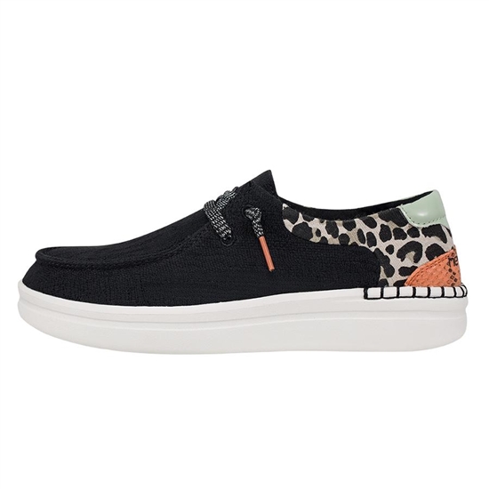 Slip Ons Hey Dude Wendy Rise Jungle Femme Noir | DMXQRO-324