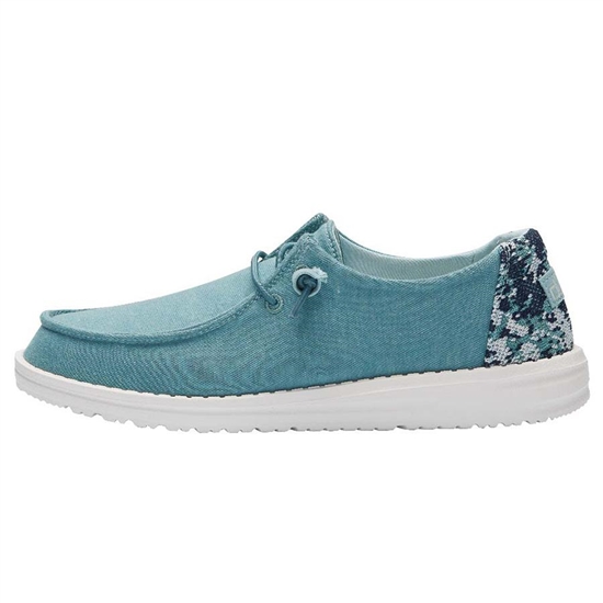 Slip Ons Hey Dude Wendy Stretch Fleece Femme Bleu | GARELX-718