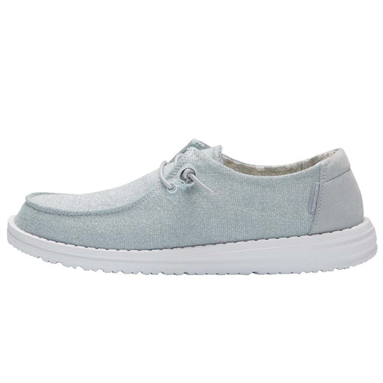 Slip Ons Hey Dude Wendy Stretch Sparkling Femme Bleu | AXROFV-713