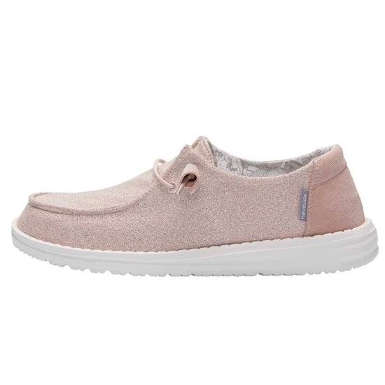 Slip Ons Hey Dude Wendy Stretch Sparkling Femme Rose | OIKSME-689