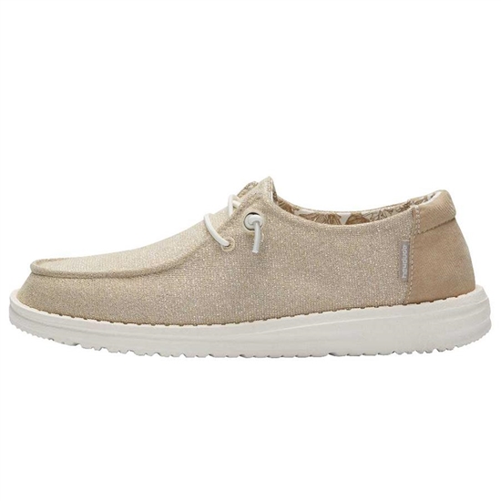 Slip Ons Hey Dude Wendy Stretch Sparkling Femme Beige | WPKSXD-081