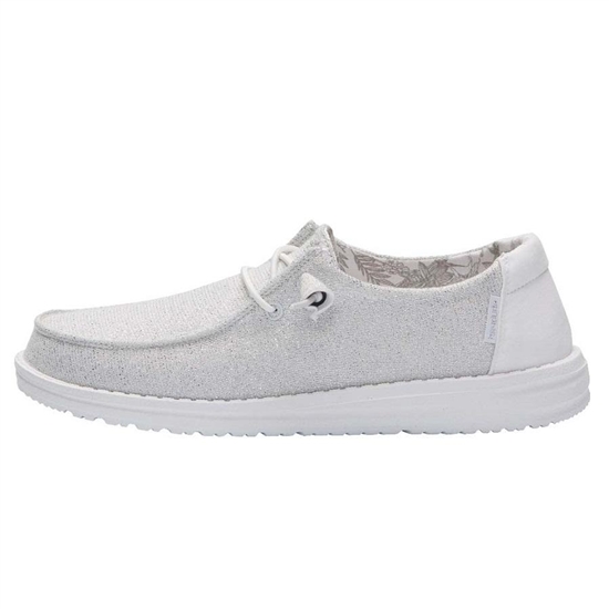 Slip Ons Hey Dude Wendy Stretch Sparkling Femme Blanche | ZWXCKY-456