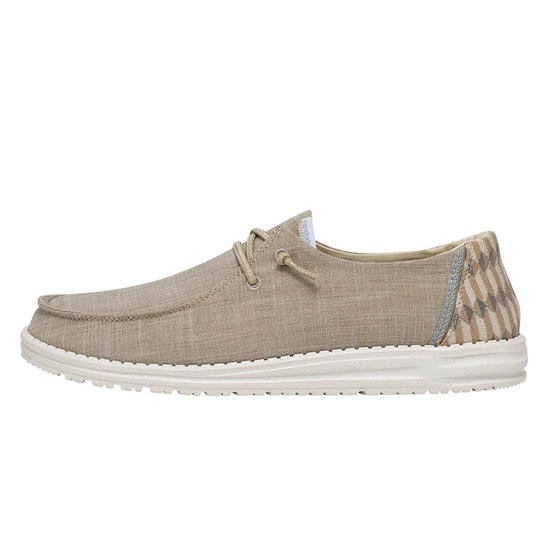 Slip Ons Hey Dude Wendy Tela Femme Beige | IJKNUA-592