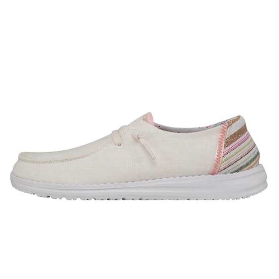 Slip Ons Hey Dude Wendy Tela Femme Blanche | EUDIMX-805
