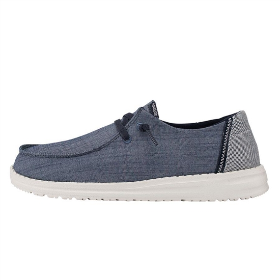 Slip Ons Hey Dude Wendy Tela Femme Bleu | ZCKTAM-674