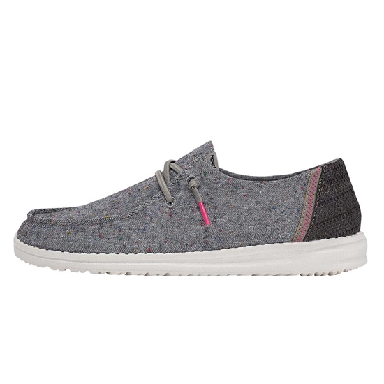 Slip Ons Hey Dude Wendy Tela Femme Noir | SKFYLA-864