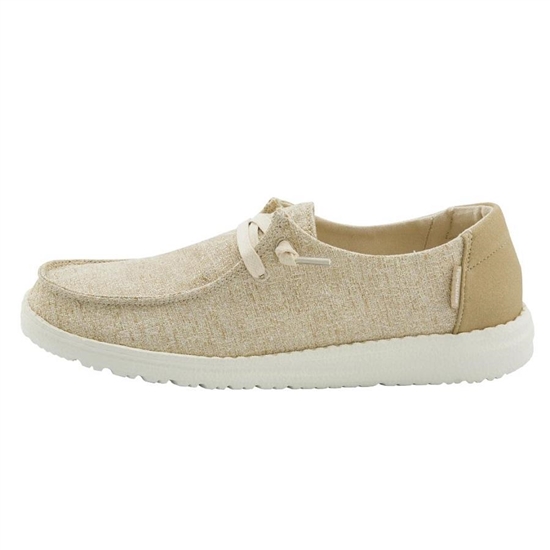 Slip Ons Hey Dude Wendy Tela Sparkling Femme Beige | YQUJEM-867