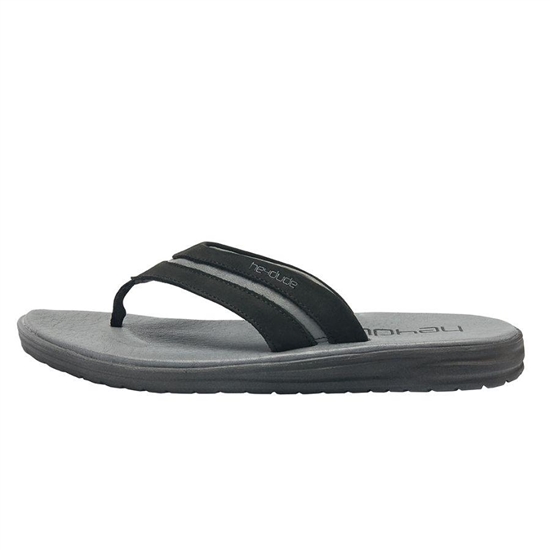 Tong Hey Dude Flinn Cuir Homme Noir | IBQPZJ-762