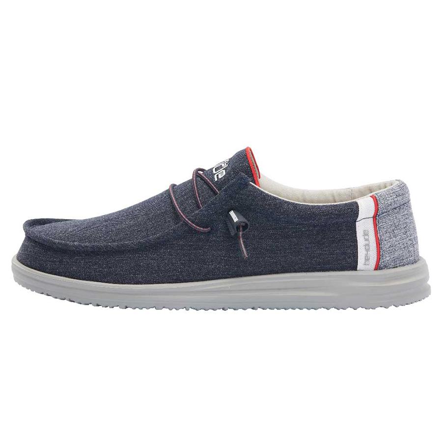 Slip Ons Hey Dude Wally Free Natural Homme Bleu | TPAFYU-278